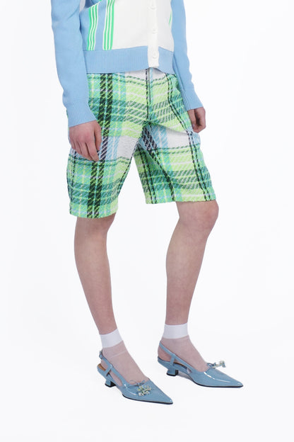 Anna Sui Capri Plaid Bermuda Shorts