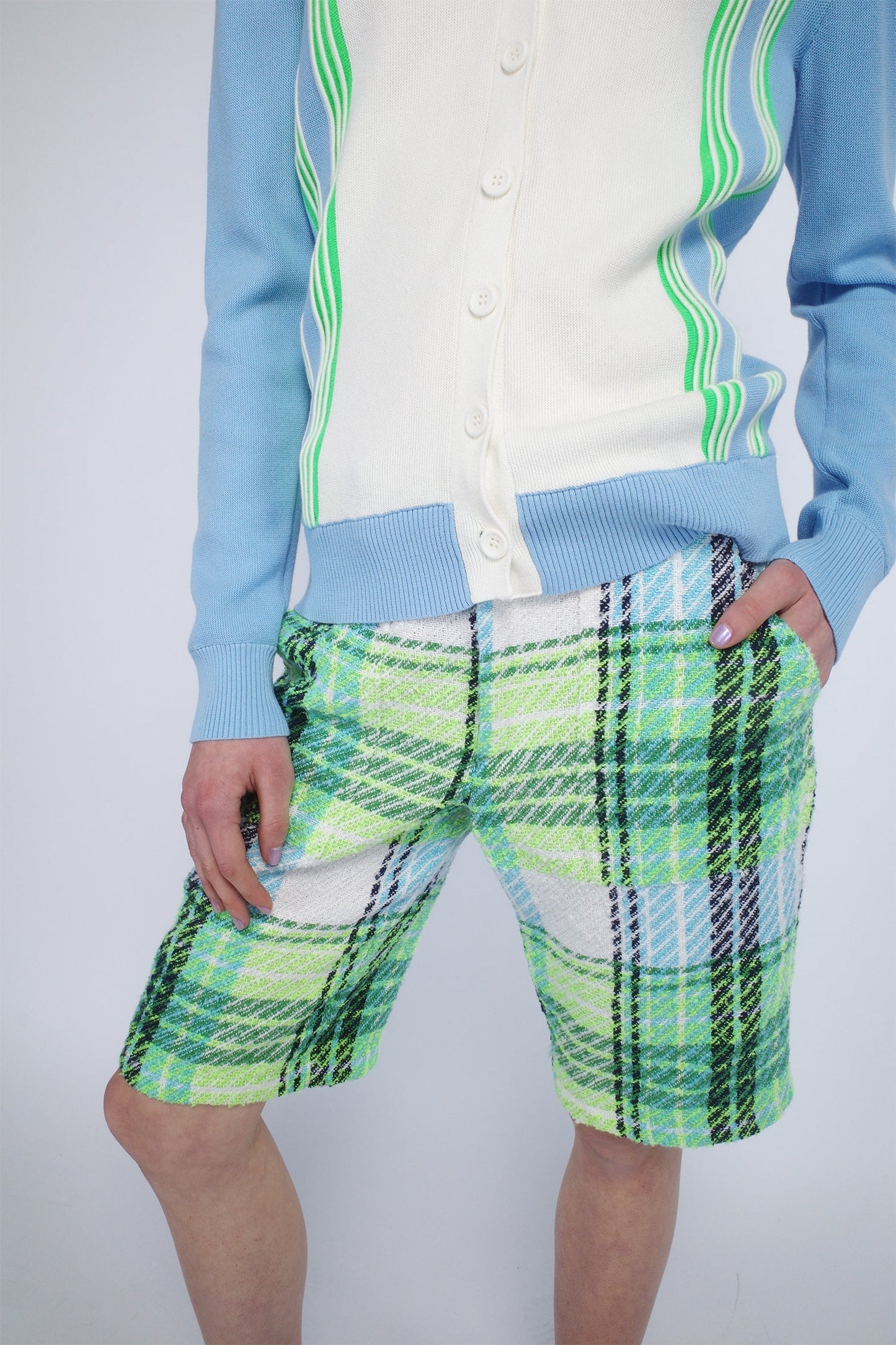 Anna Sui Capri Plaid Bermuda Shorts