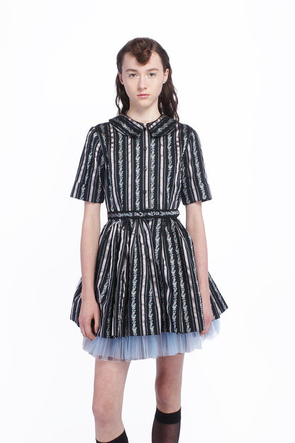 Anna Sui Ribbon Roses Belted Mini Dress