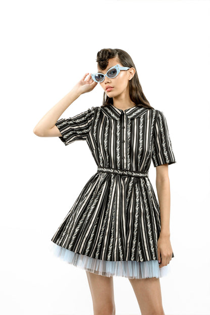 Anna Sui Ribbon Roses Belted Mini Dress