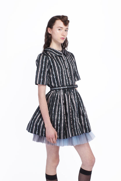 Anna Sui Ribbon Roses Belted Mini Dress