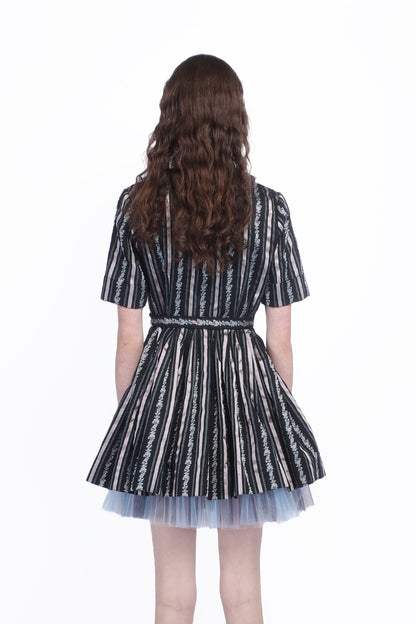 Anna Sui Ribbon Roses Belted Mini Dress