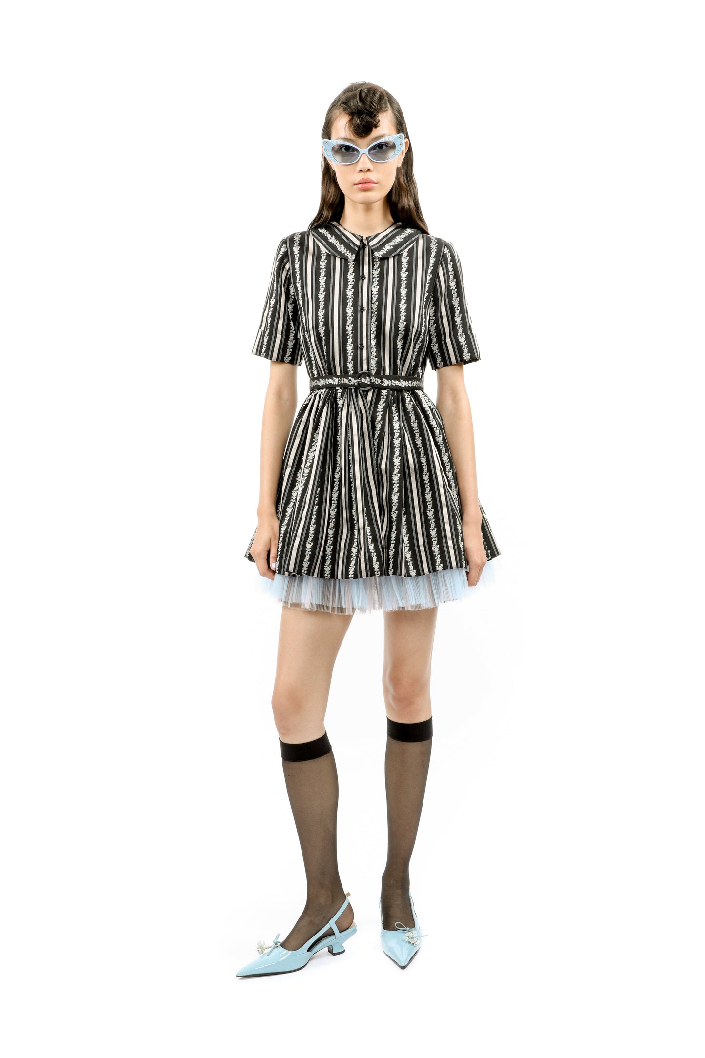 Anna Sui Ribbon Roses Belted Mini Dress