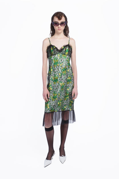 Anna Sui Rosebuds Lace Combo Slip Dress