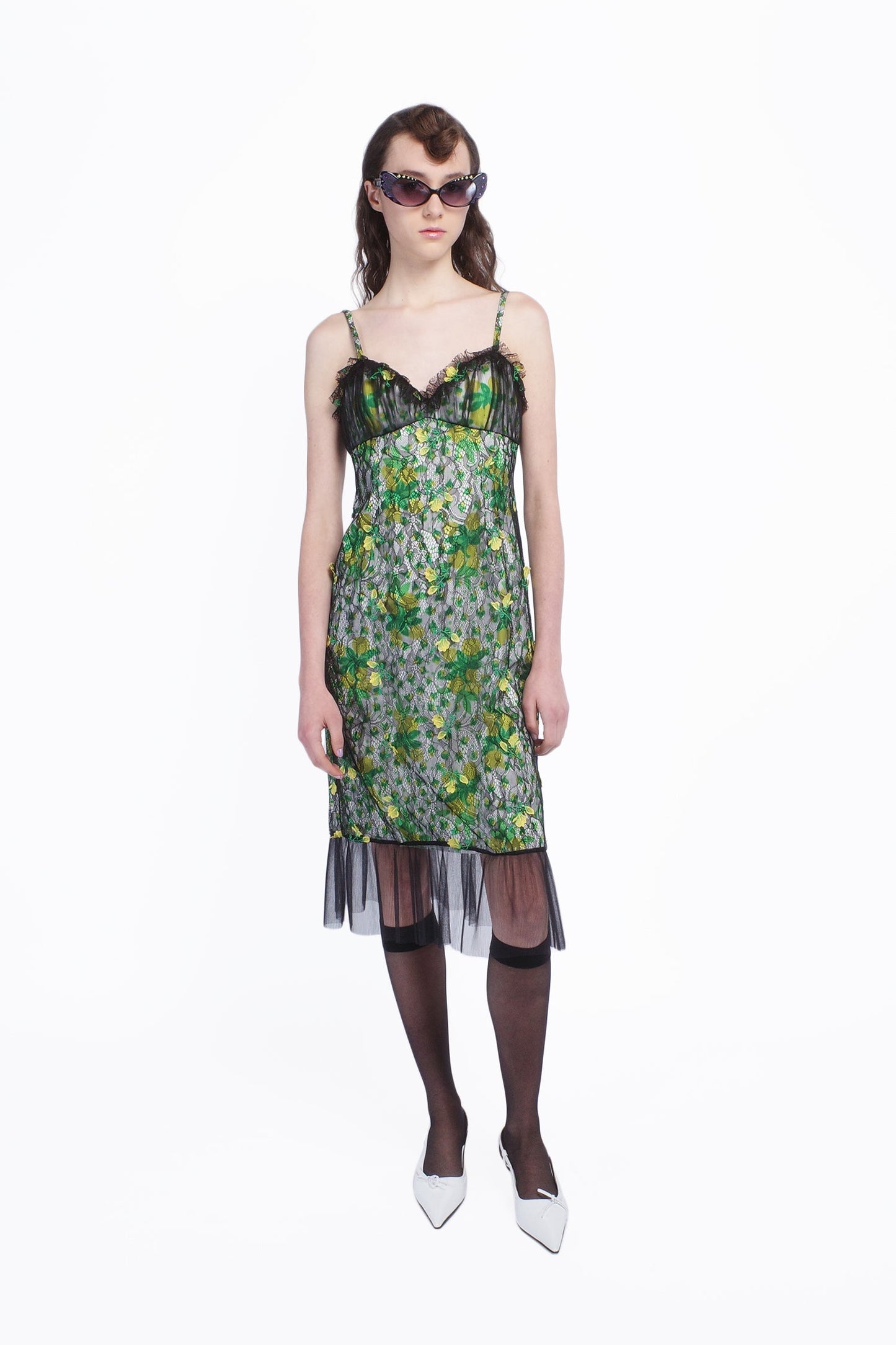 Anna Sui Rosebuds Lace Combo Slip Dress