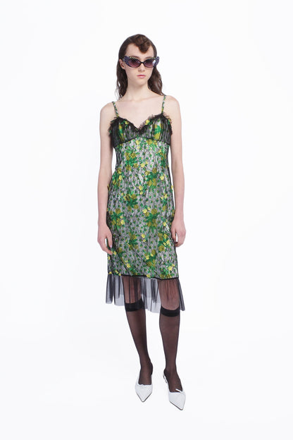 Anna Sui Rosebuds Lace Combo Slip Dress