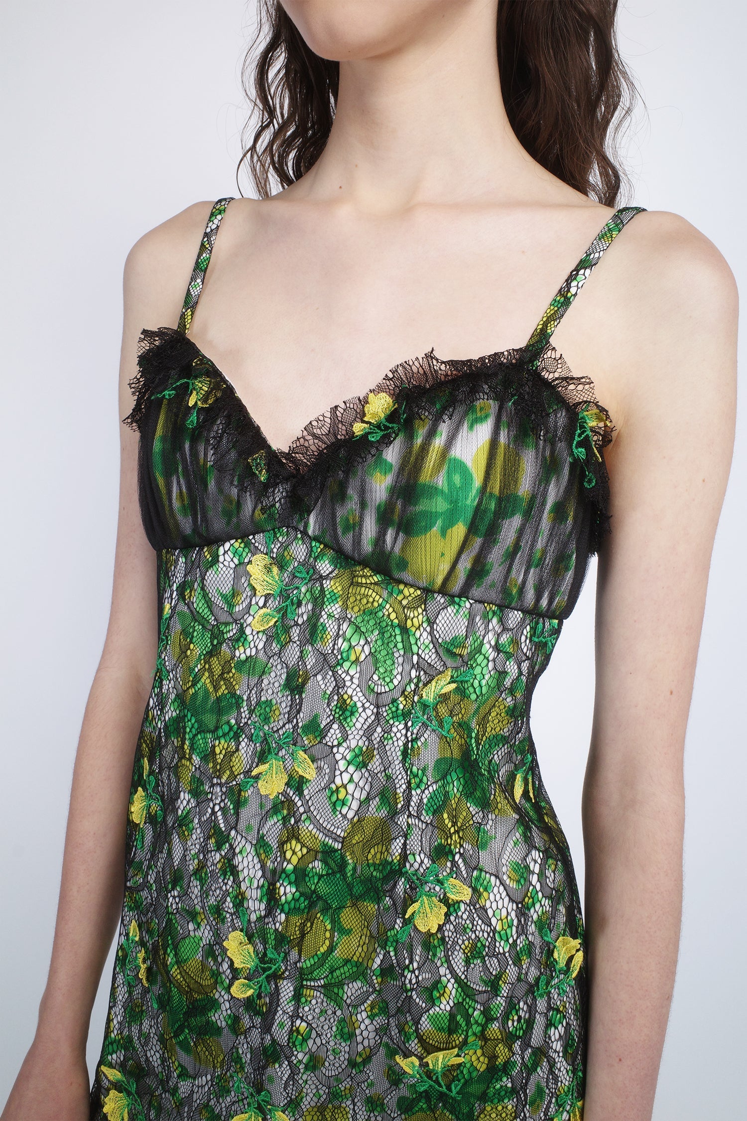 Anna Sui Rosebuds Lace Combo Slip Dress