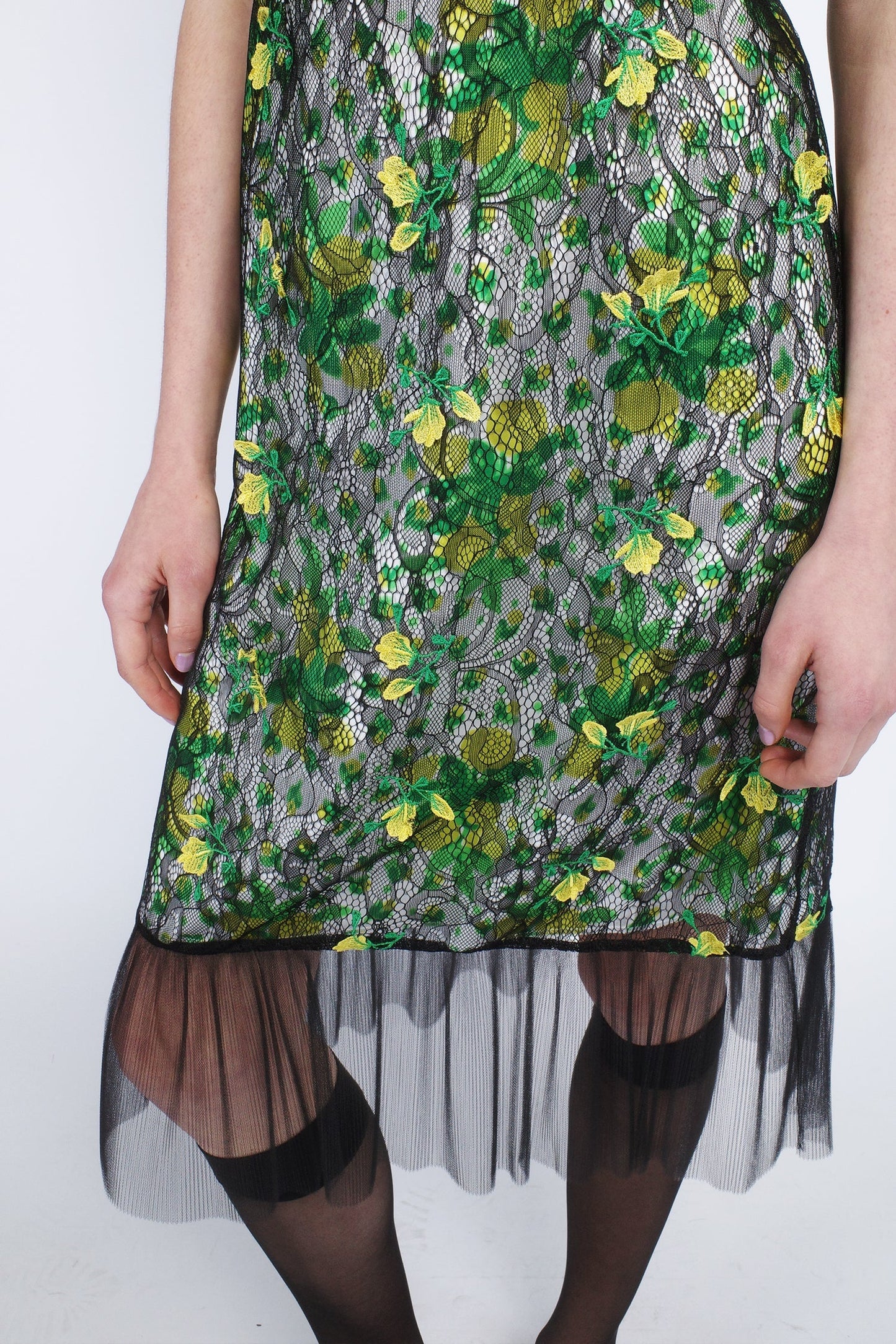 Anna Sui Rosebuds Lace Combo Slip Dress