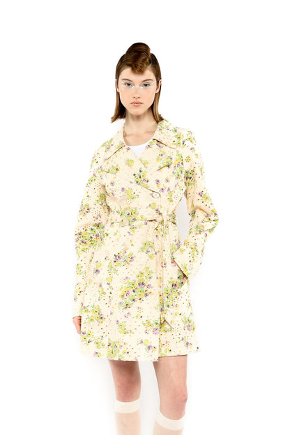 Anna Sui Rosies Posies Eyelet Trench Coat