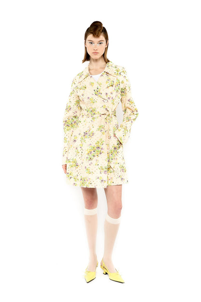 Anna Sui Rosies Posies Eyelet Trench Coat
