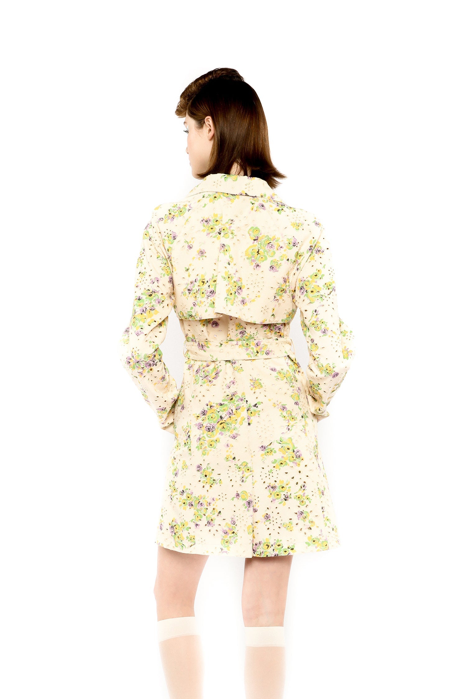 Anna Sui Rosies Posies Eyelet Trench Coat