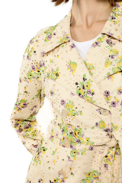 Anna Sui Rosies Posies Eyelet Trench Coat