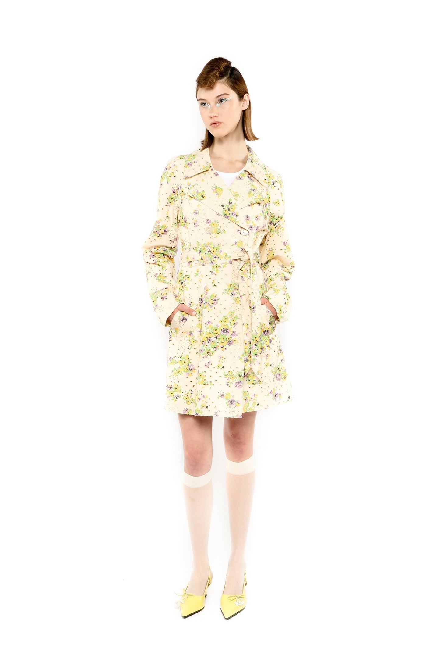 Anna Sui Rosies Posies Eyelet Trench Coat