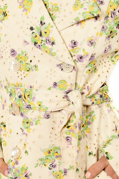 Anna Sui Rosies Posies Eyelet Trench Coat