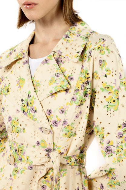 Anna Sui Rosies Posies Eyelet Trench Coat