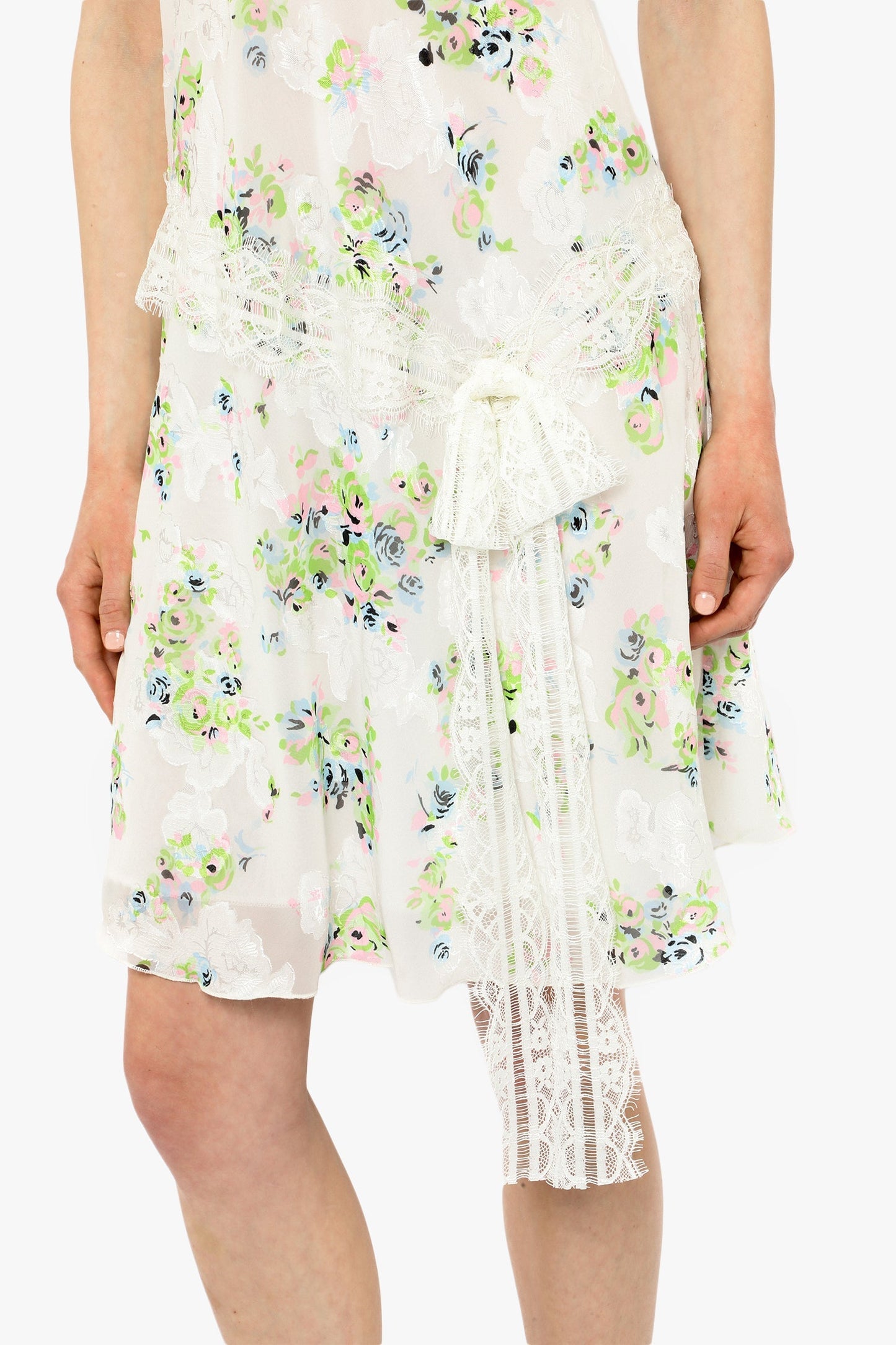 Anna Sui Rosies Posies Chiffon Romantic Lace Slip Dress