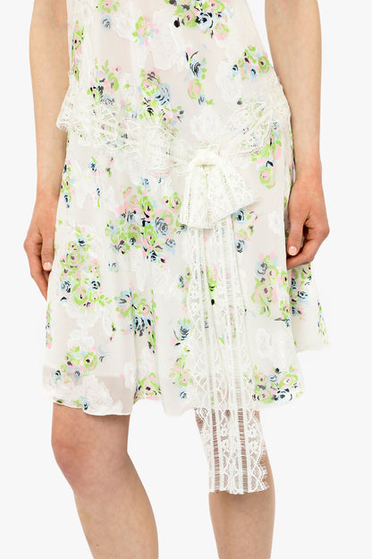 Anna Sui Rosies Posies Chiffon Romantic Lace Slip Dress
