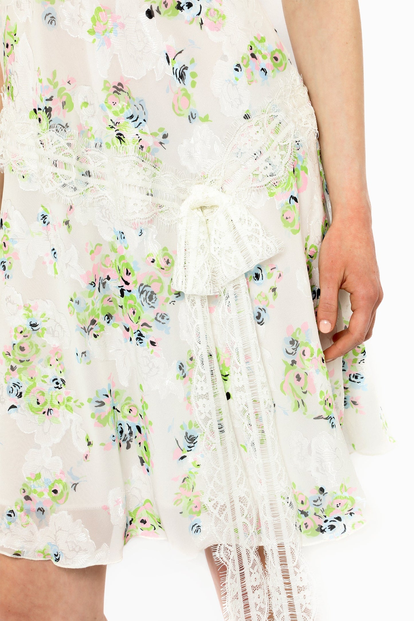 Anna Sui Rosies Posies Chiffon Romantic Lace Slip Dress