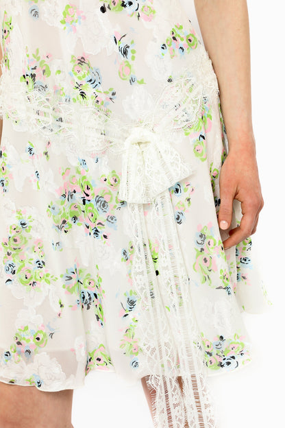 Anna Sui Rosies Posies Chiffon Romantic Lace Slip Dress