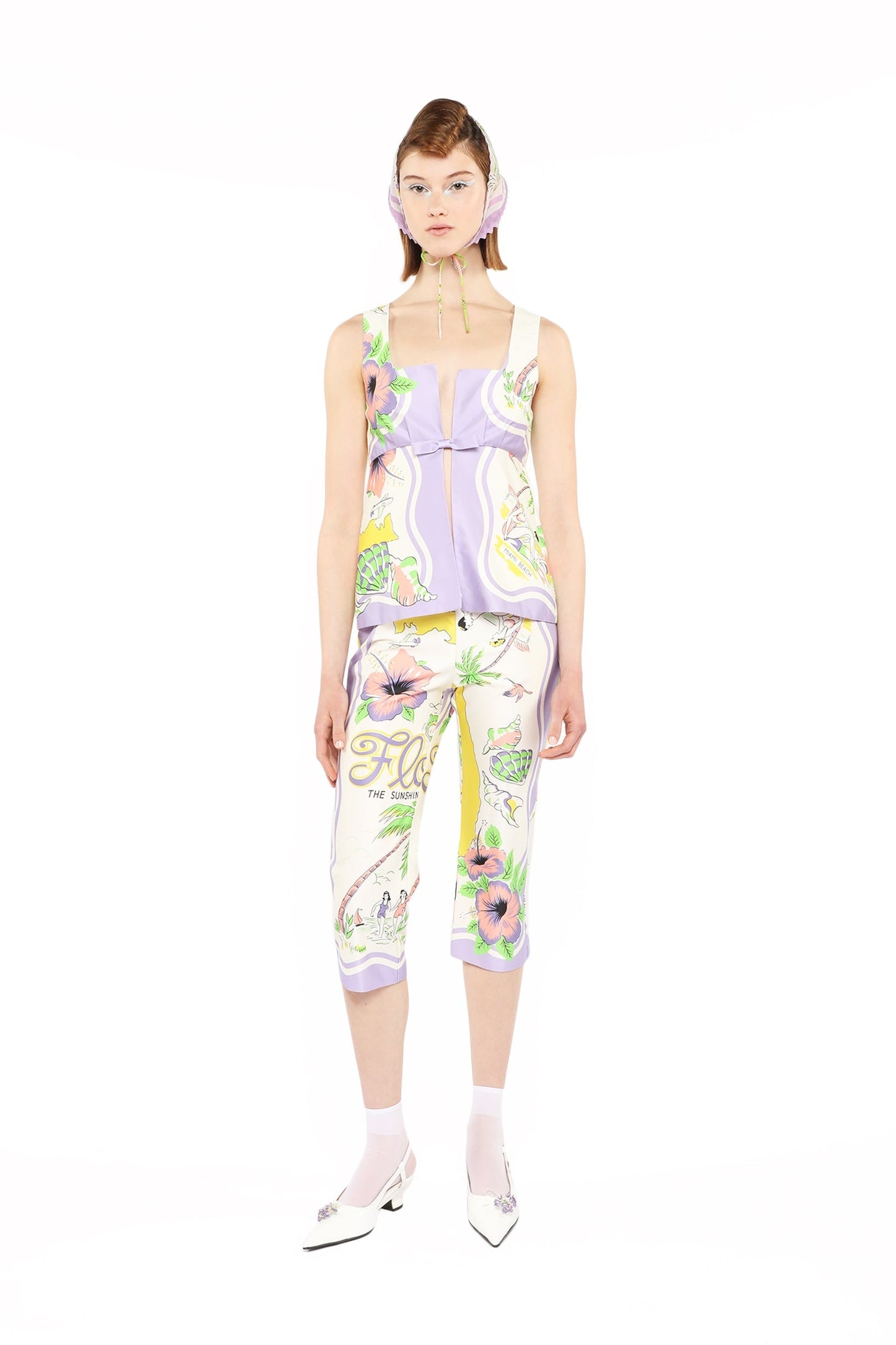 Anna Sui Florida Cotton Sateen Capri Pants