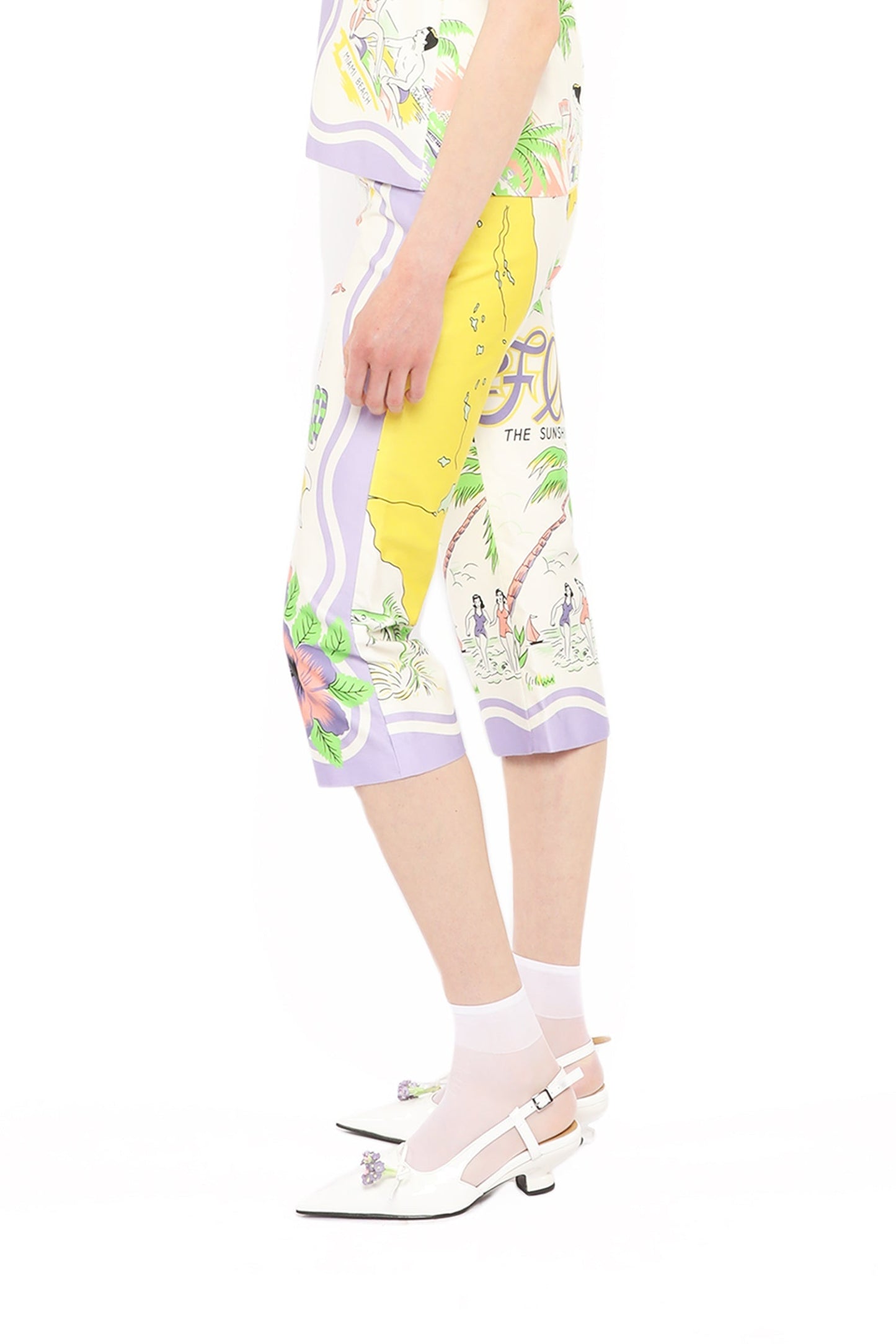 Anna Sui Florida Cotton Sateen Capri Pants