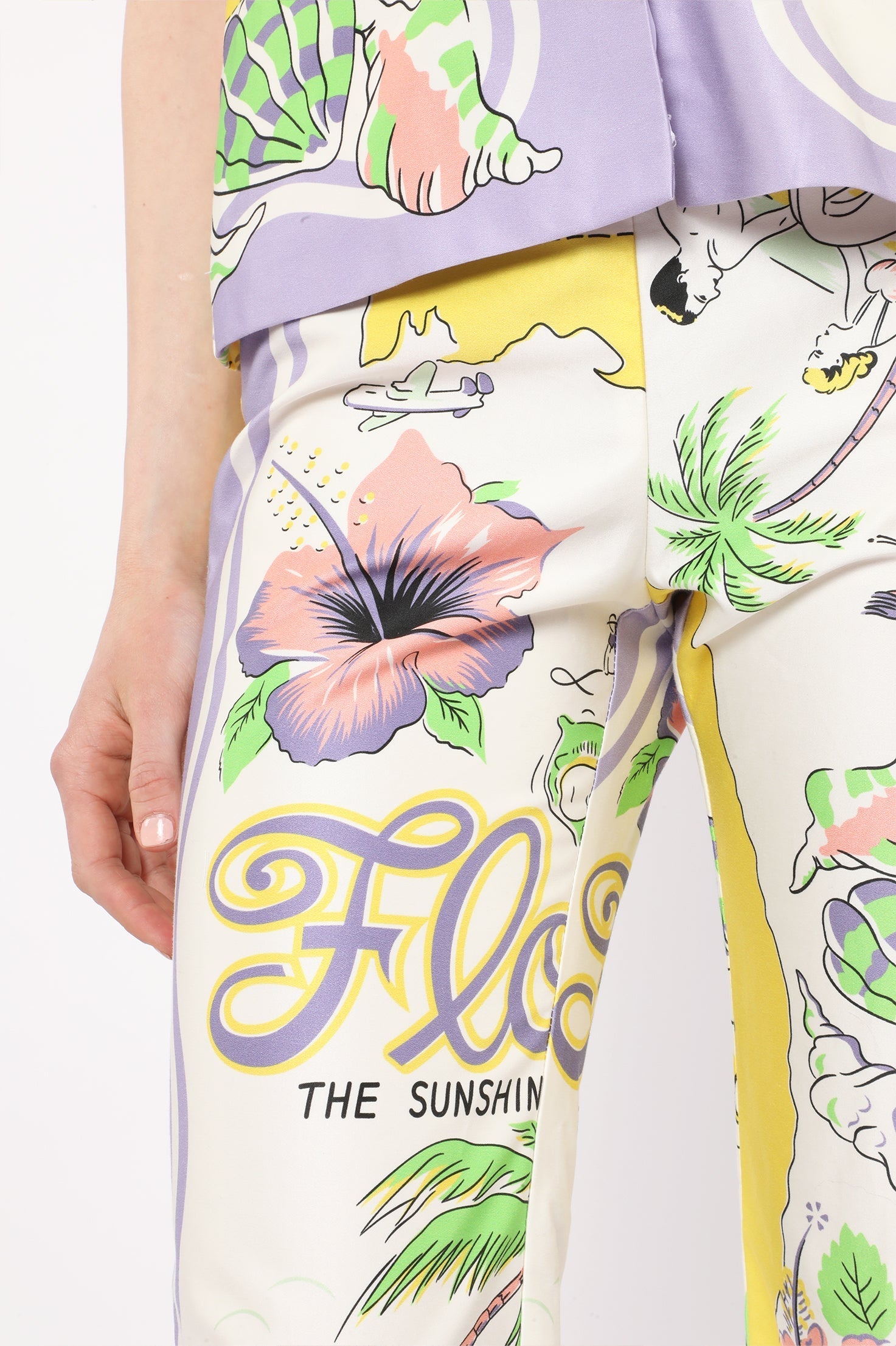 Anna Sui Florida Cotton Sateen Capri Pants
