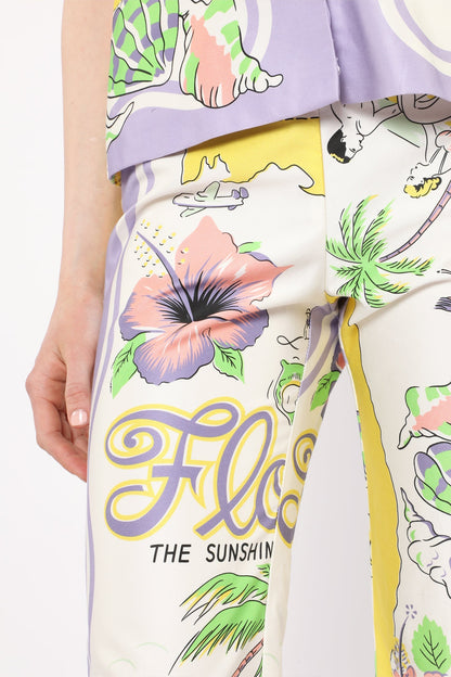Anna Sui Florida Cotton Sateen Capri Pants