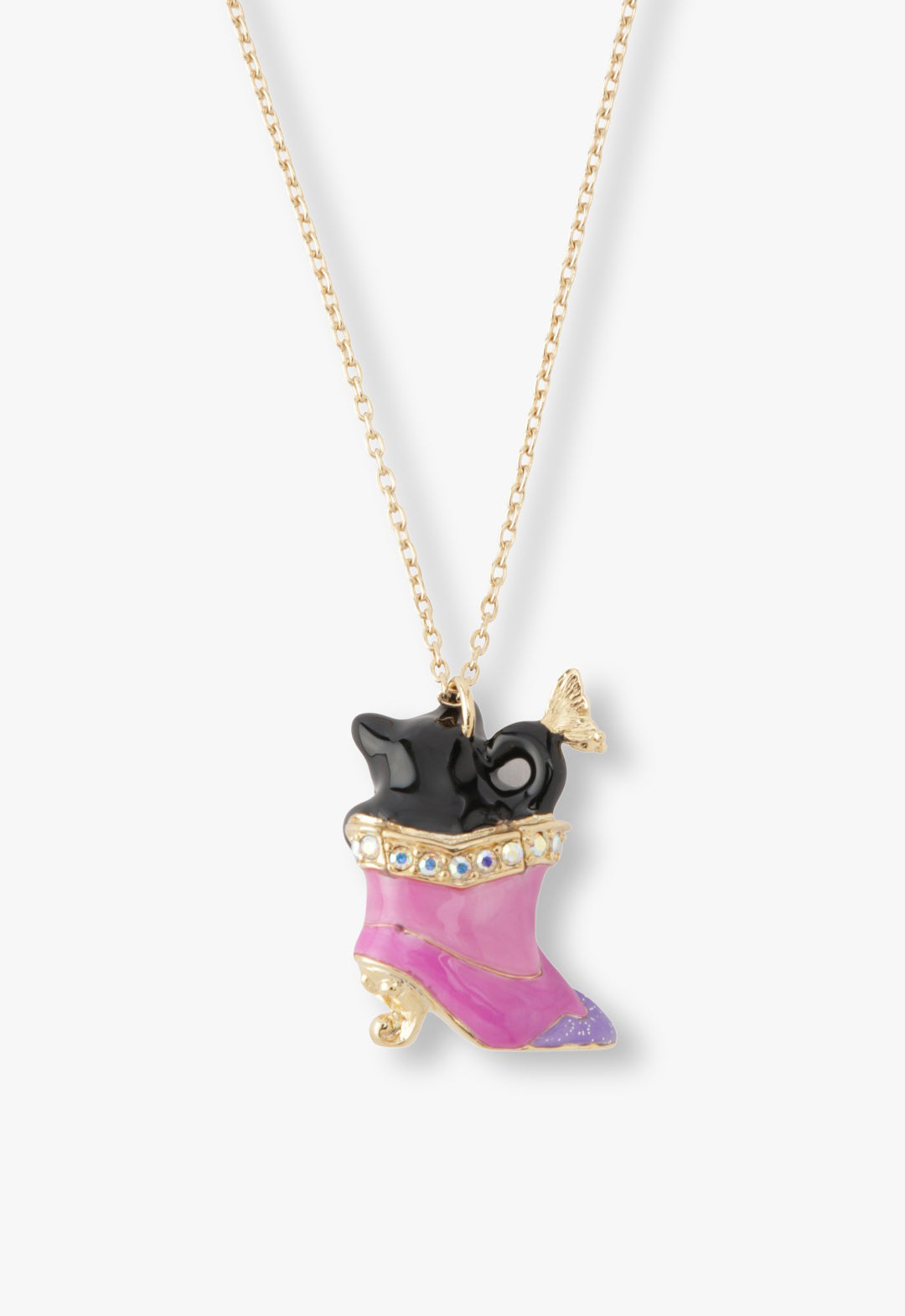 Anna Sui Mystical Cat & Butterfly Boot Necklace