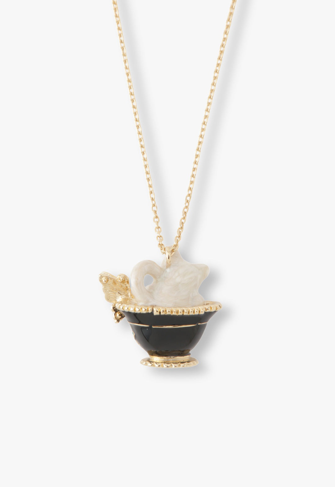 Anna Sui Jeweled Cat & Butterfly Chalice Necklace