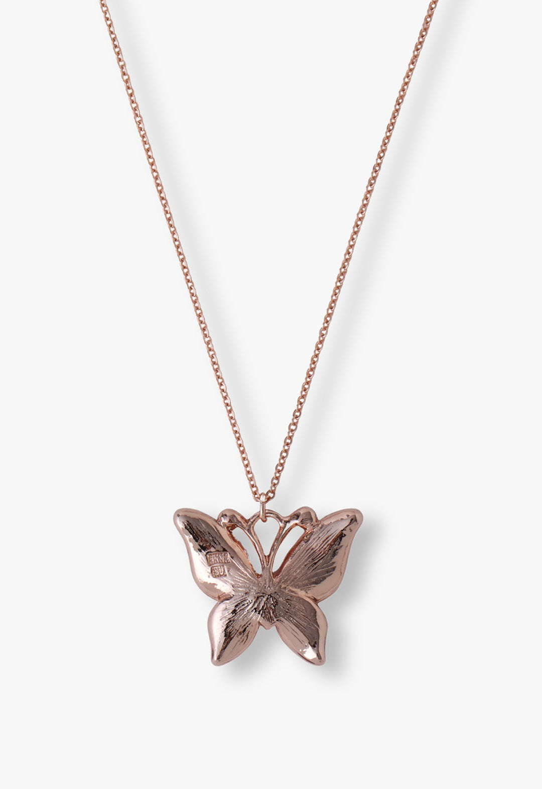 Anna Sui Pink & Lavender Butterfly Glow Necklace - Rose Gold
