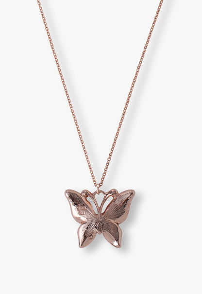 Anna Sui Pink & Lavender Butterfly Glow Necklace - Rose Gold