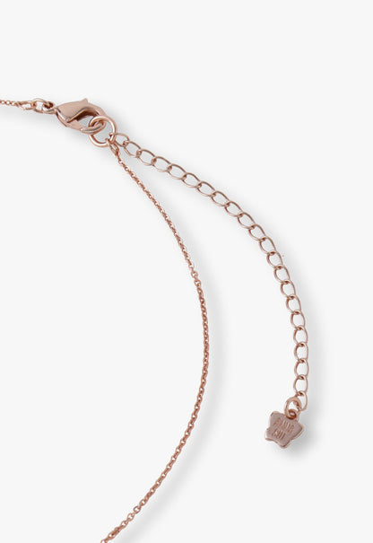 Anna Sui Pink & Lavender Butterfly Glow Necklace - Rose Gold
