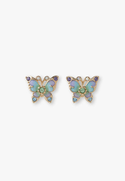 Anna Sui Aqua & Lavender Butterfly Earrings