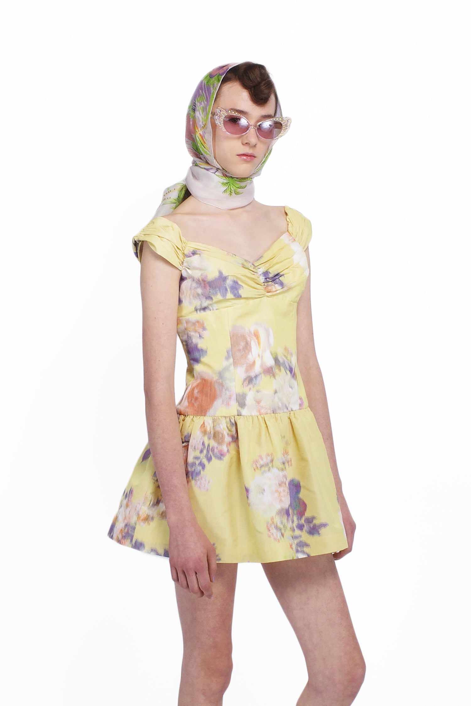 Anna Sui Cabbage Rose Taffeta Sweetheart Dress