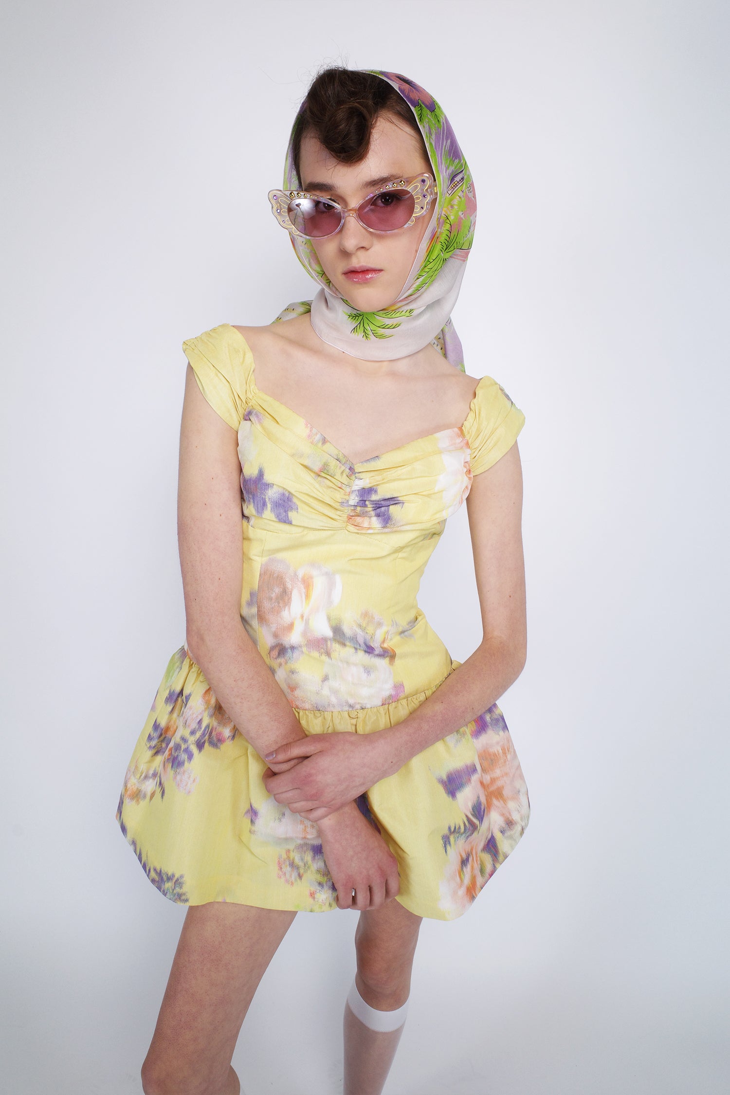 Anna Sui Cabbage Rose Taffeta Sweetheart Dress