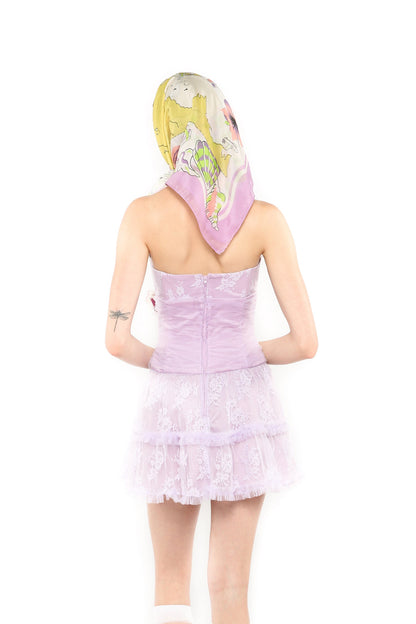 Anna Sui Party Girl Strapless Tulle and Lace Dress