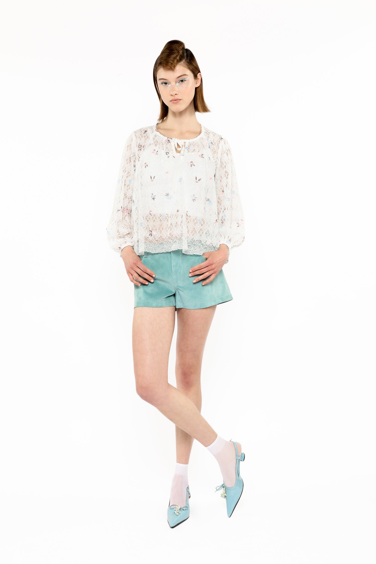 Anna Sui Embroidered Lacey Trellis Blouse