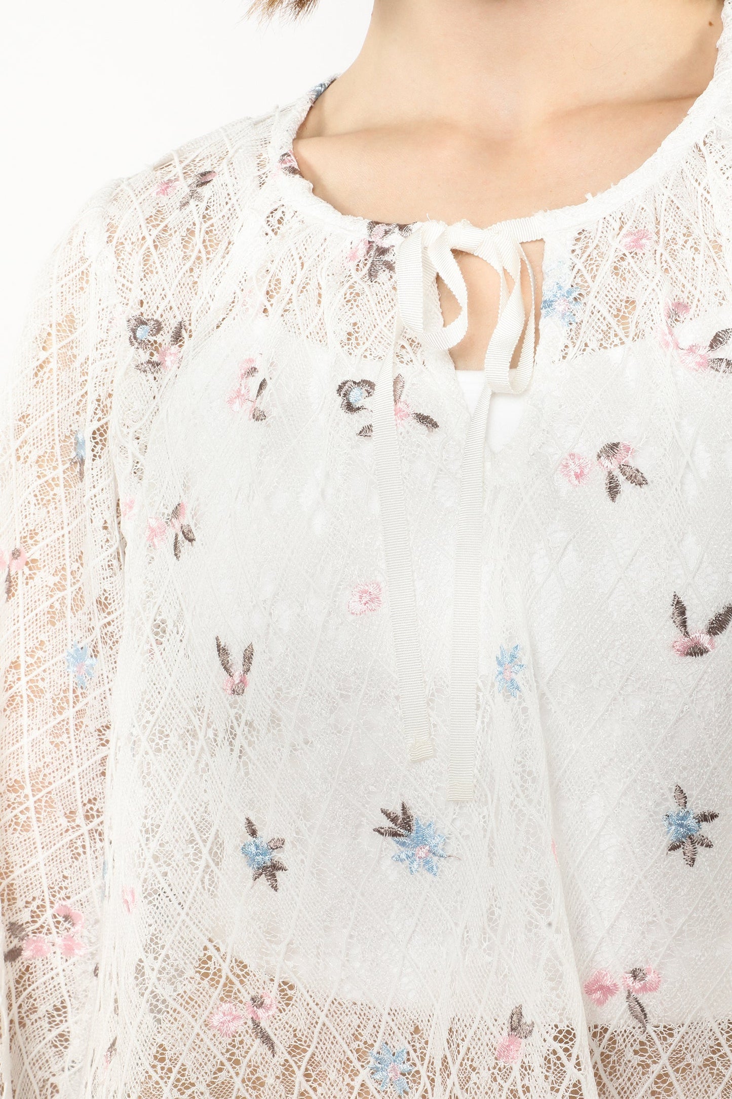 Anna Sui Embroidered Lacey Trellis Blouse
