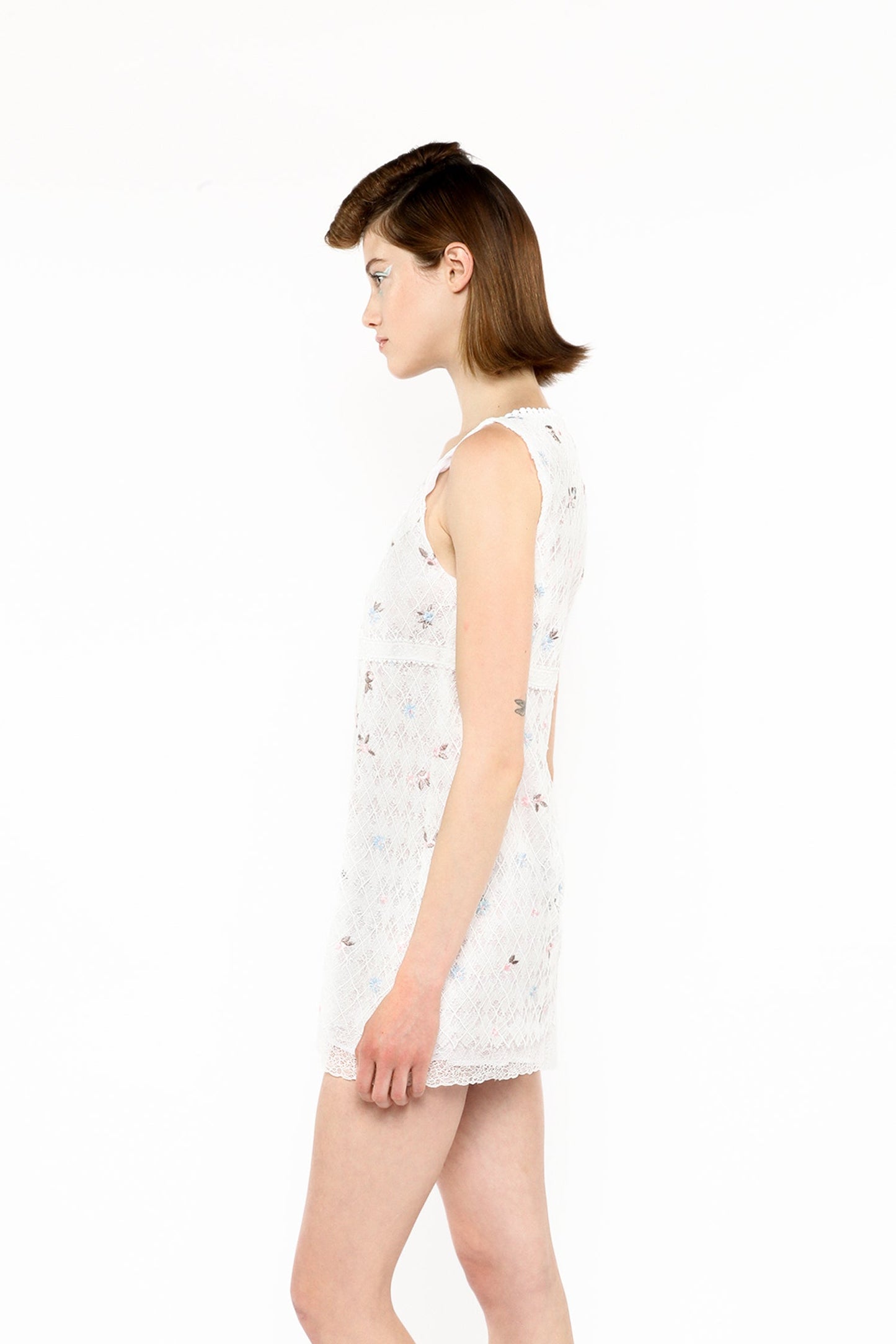 Anna Sui Embroidered Lacey Trellis Mini Dress