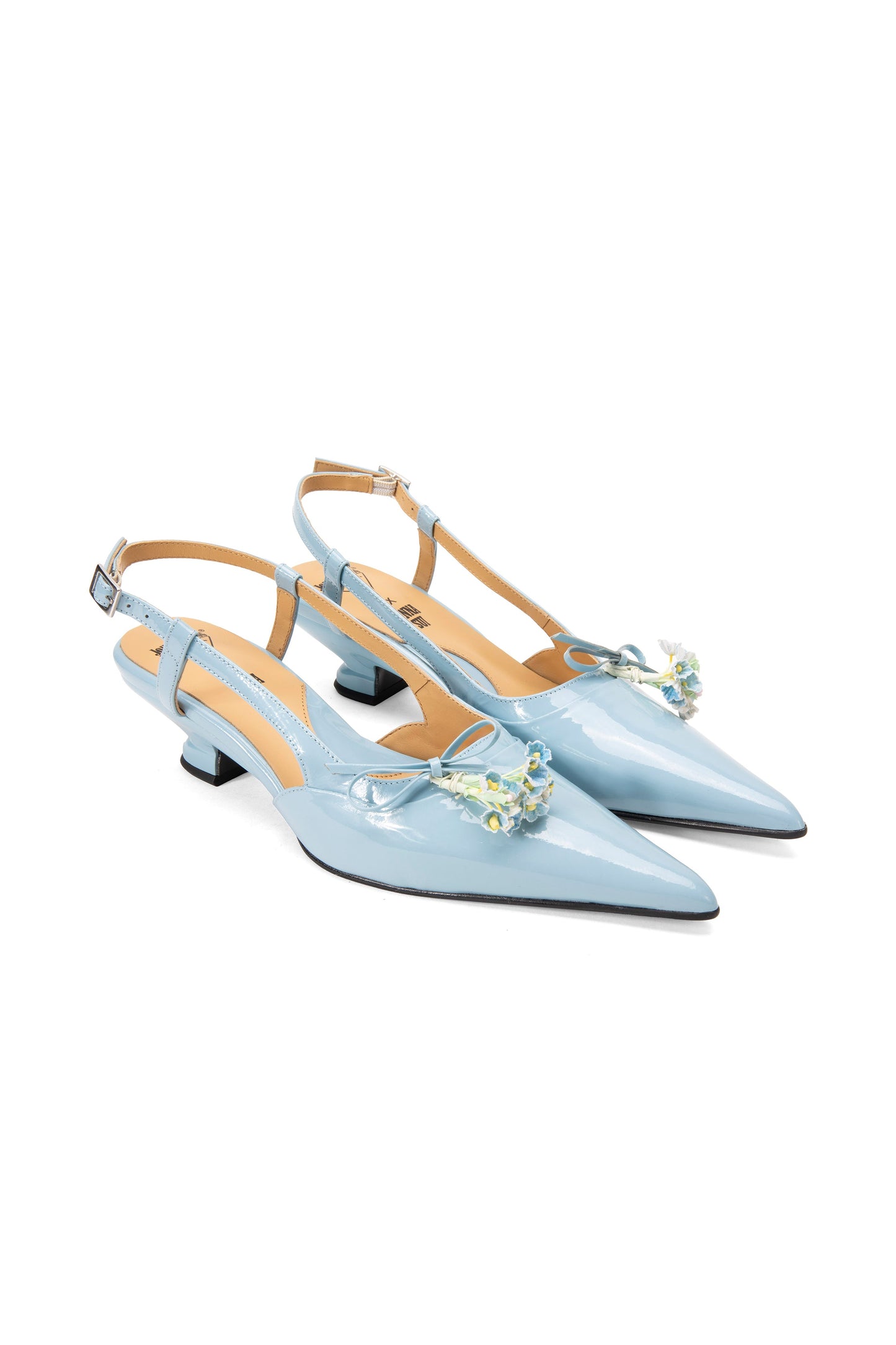 Anna Sui John Fluevog x Anna Sui Slingback Heels - Blue