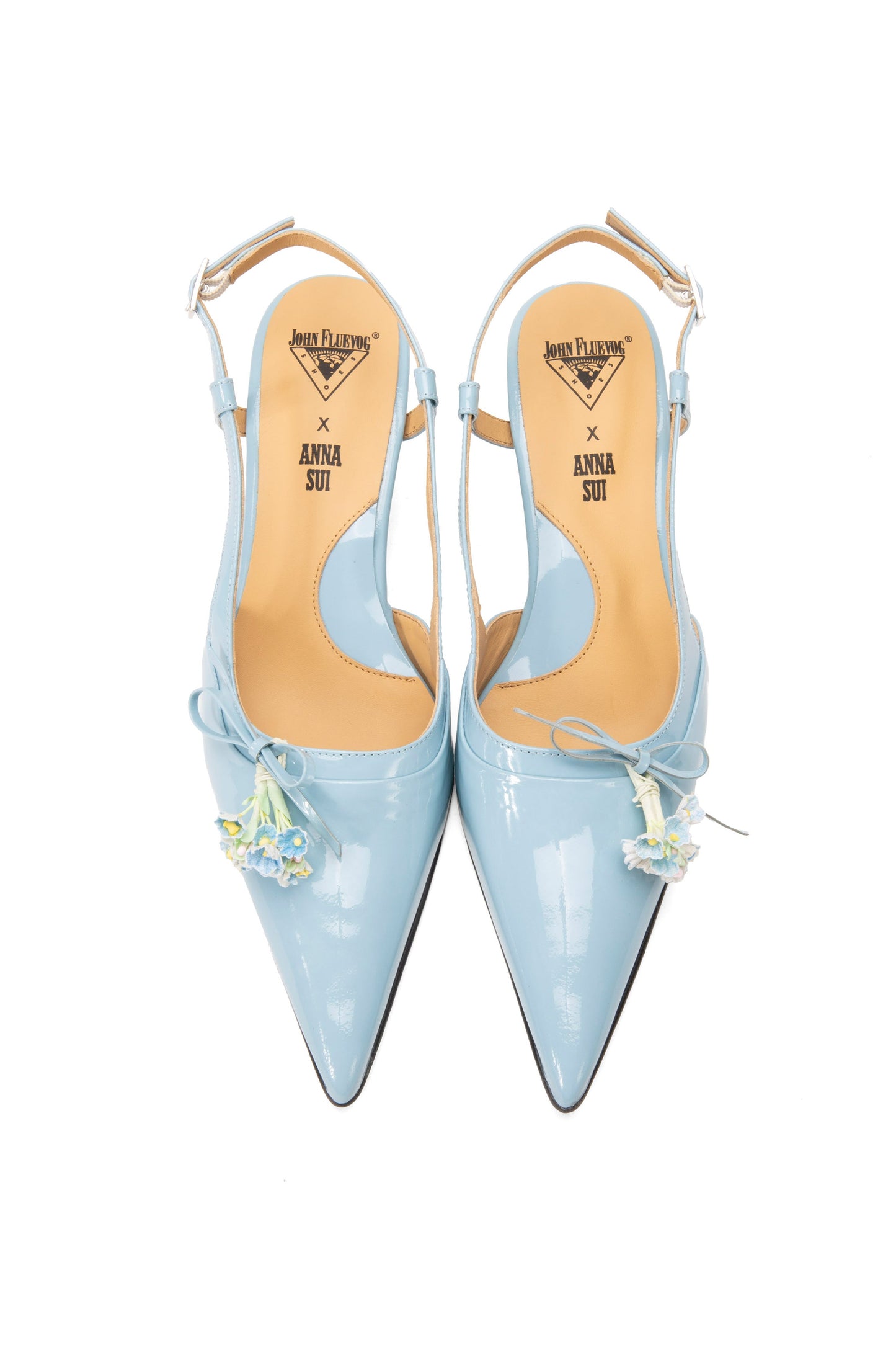 Anna Sui John Fluevog x Anna Sui Slingback Heels - Blue