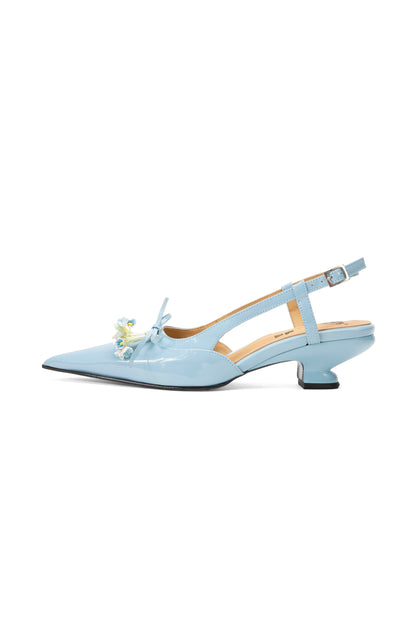 Anna Sui John Fluevog x Anna Sui Slingback Heels - Blue