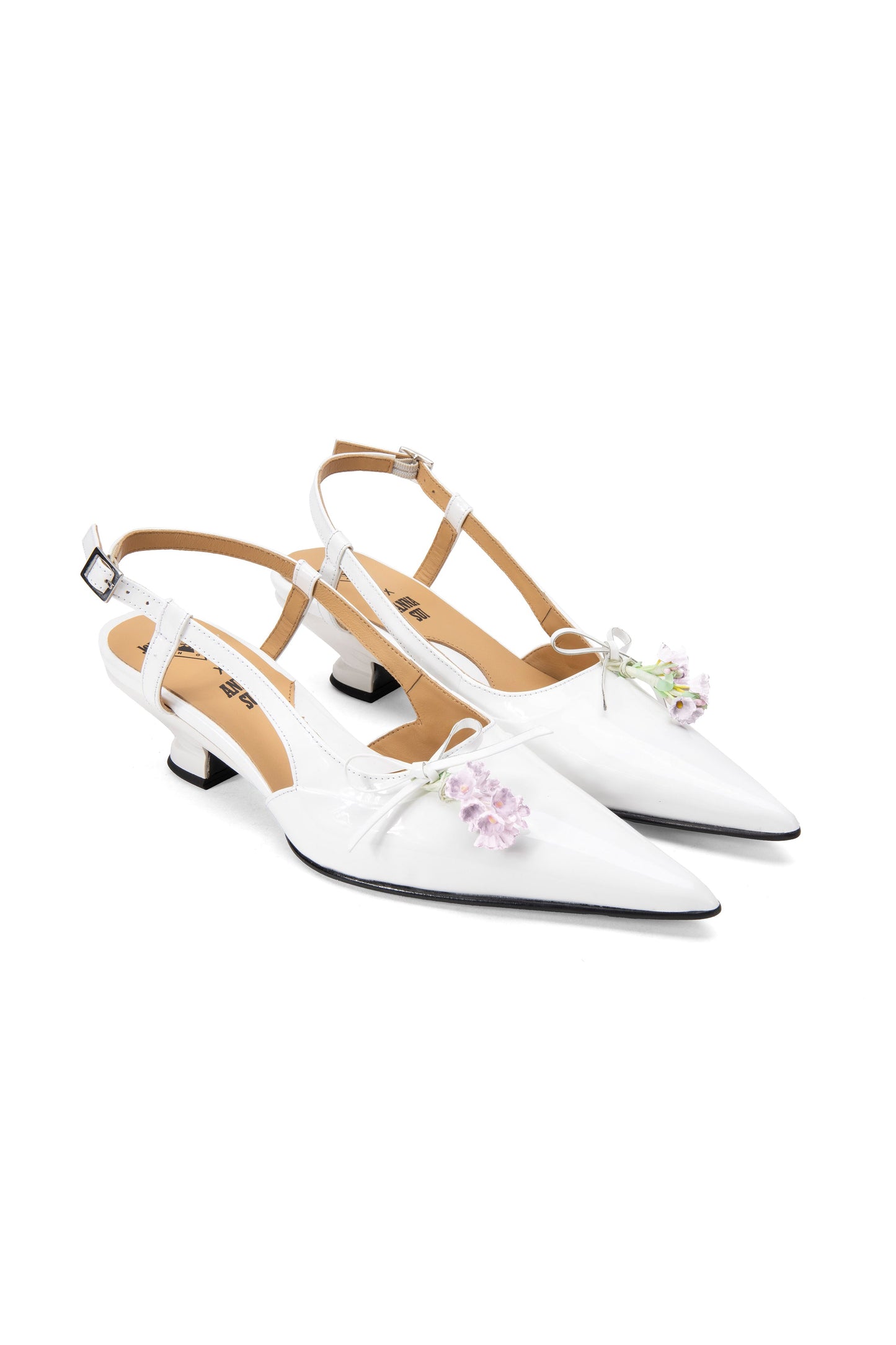 Anna Sui John Fluevog x Anna Sui Slingback Heels - White