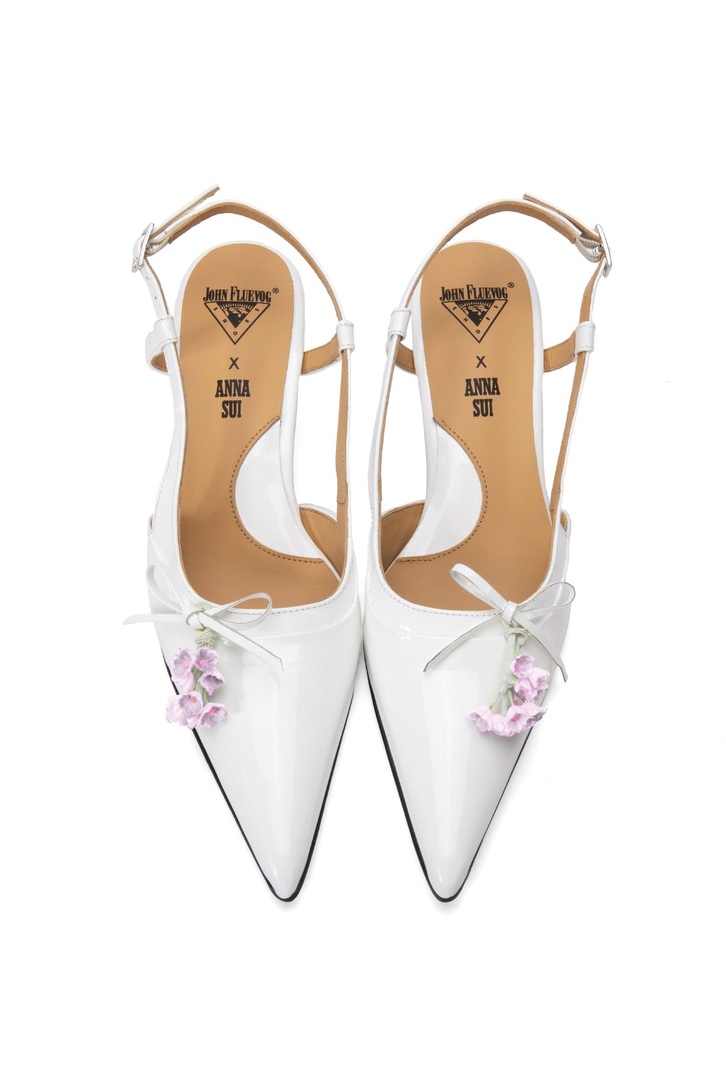 Anna Sui John Fluevog x Anna Sui Slingback Heels - White