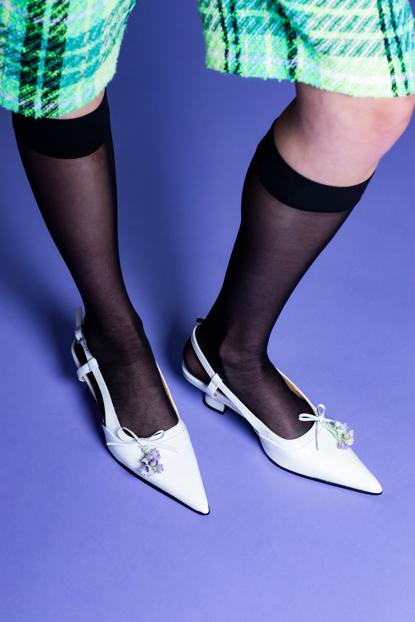 Anna Sui John Fluevog x Anna Sui Slingback Heels - White