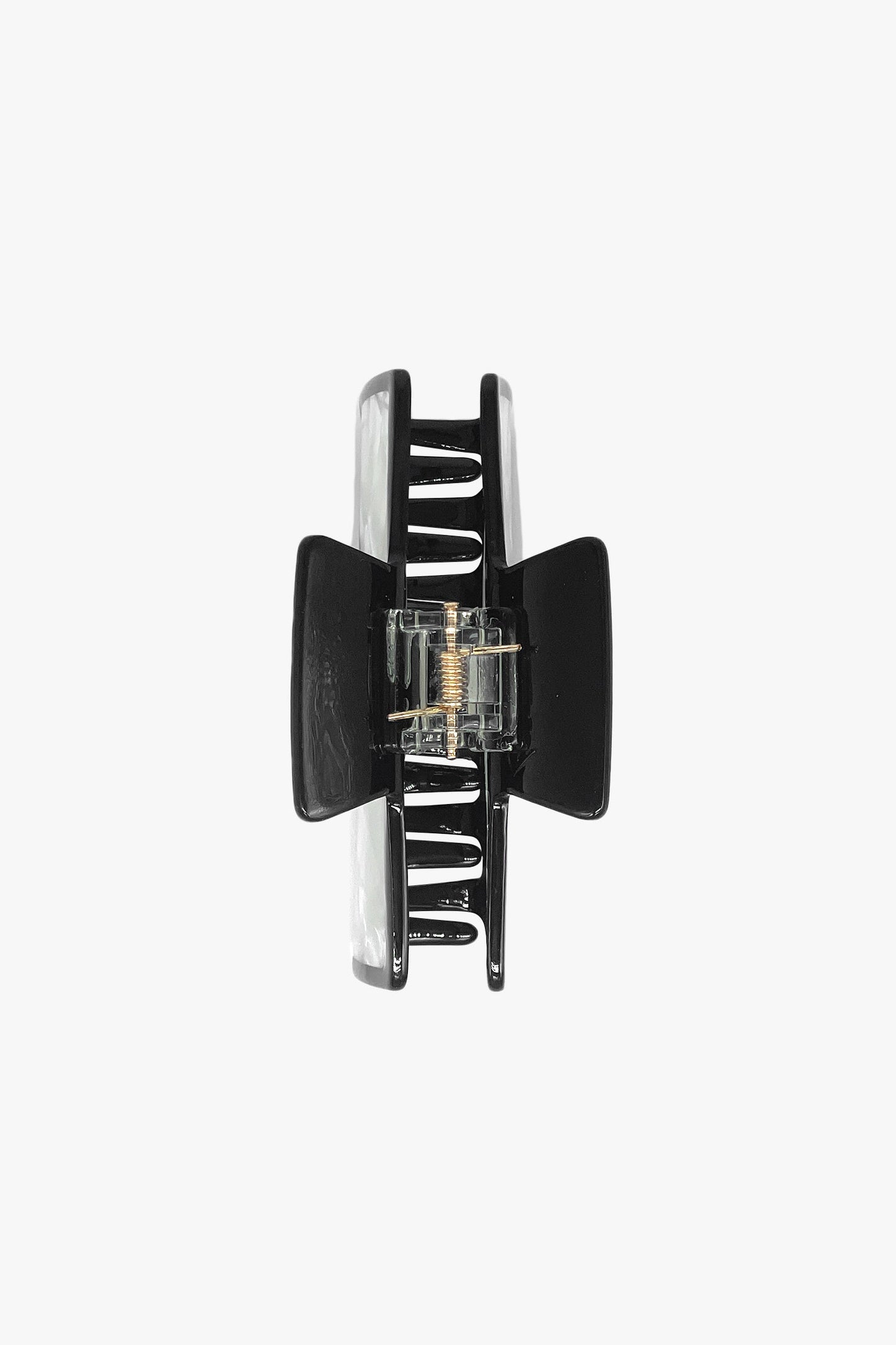 Anna Sui Art Deco Mother of Pearl & Black Rectangle Jaw Clip