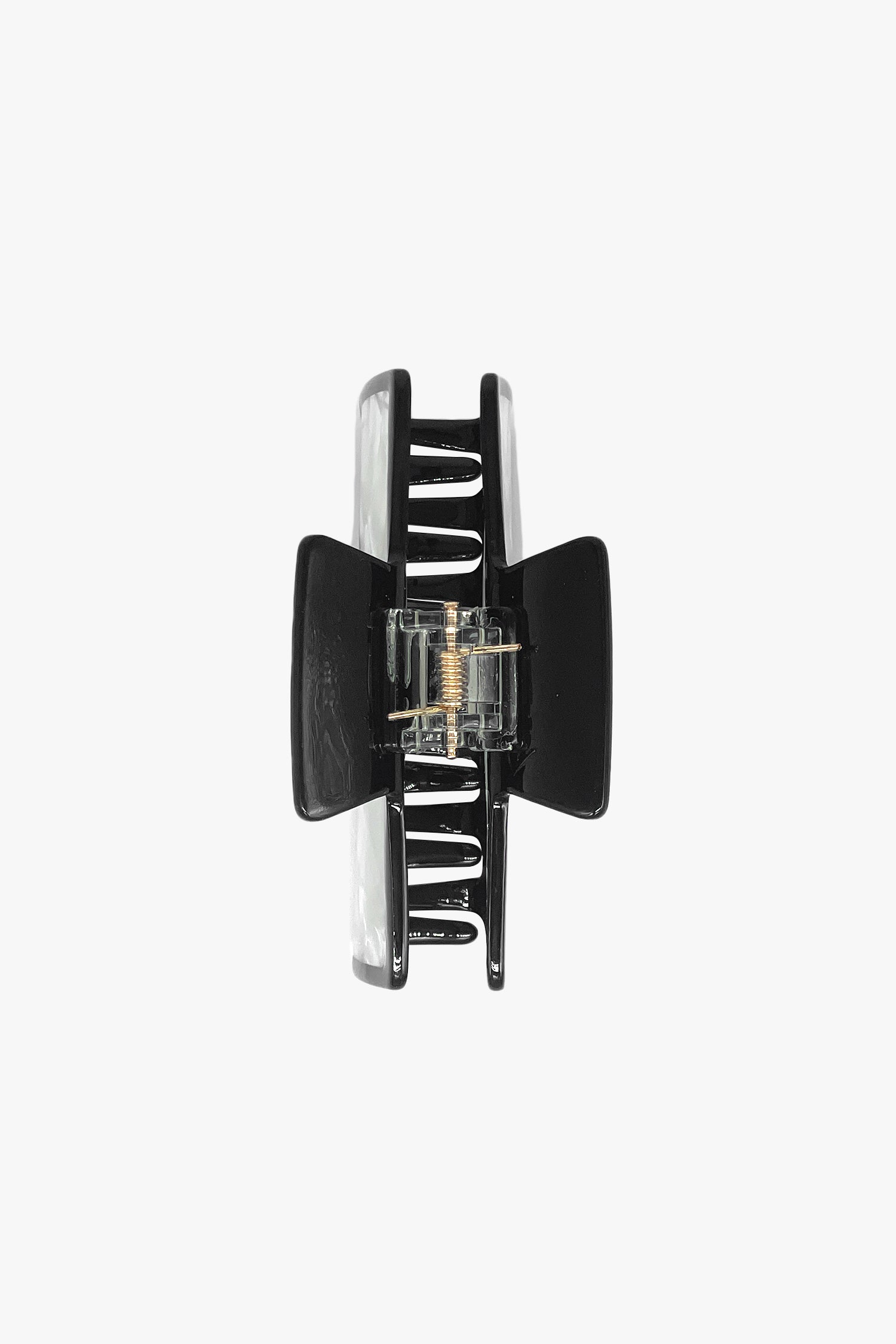 Anna Sui Art Deco Mother of Pearl & Black Rectangle Jaw Clip