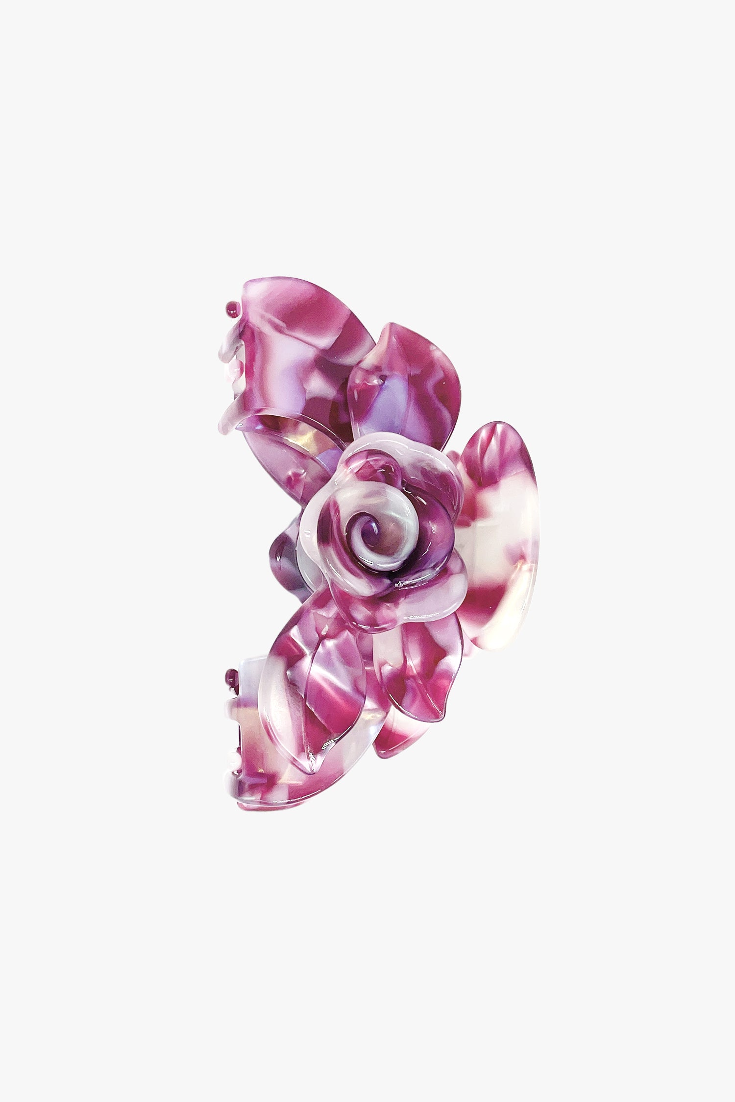 Anna Sui Rose Petal Bar Large Jaw Clip- Purple