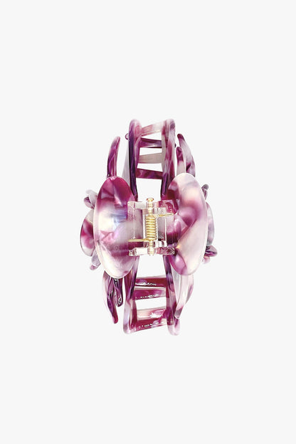 Anna Sui Rose Petal Bar Large Jaw Clip- Purple