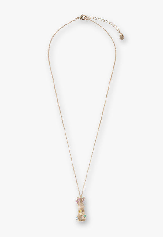 Anna Sui Pastel Bunny Charm Necklace